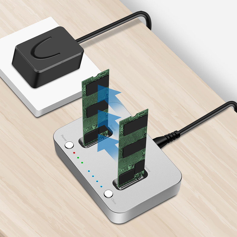 Docking Station LogiLink / 2x M.2 NVMe PCIe / M-Key / 2230–2280 / USB-C 3.2 Gen 2 / 10Gbps / Offline Clone – Argjend - 6