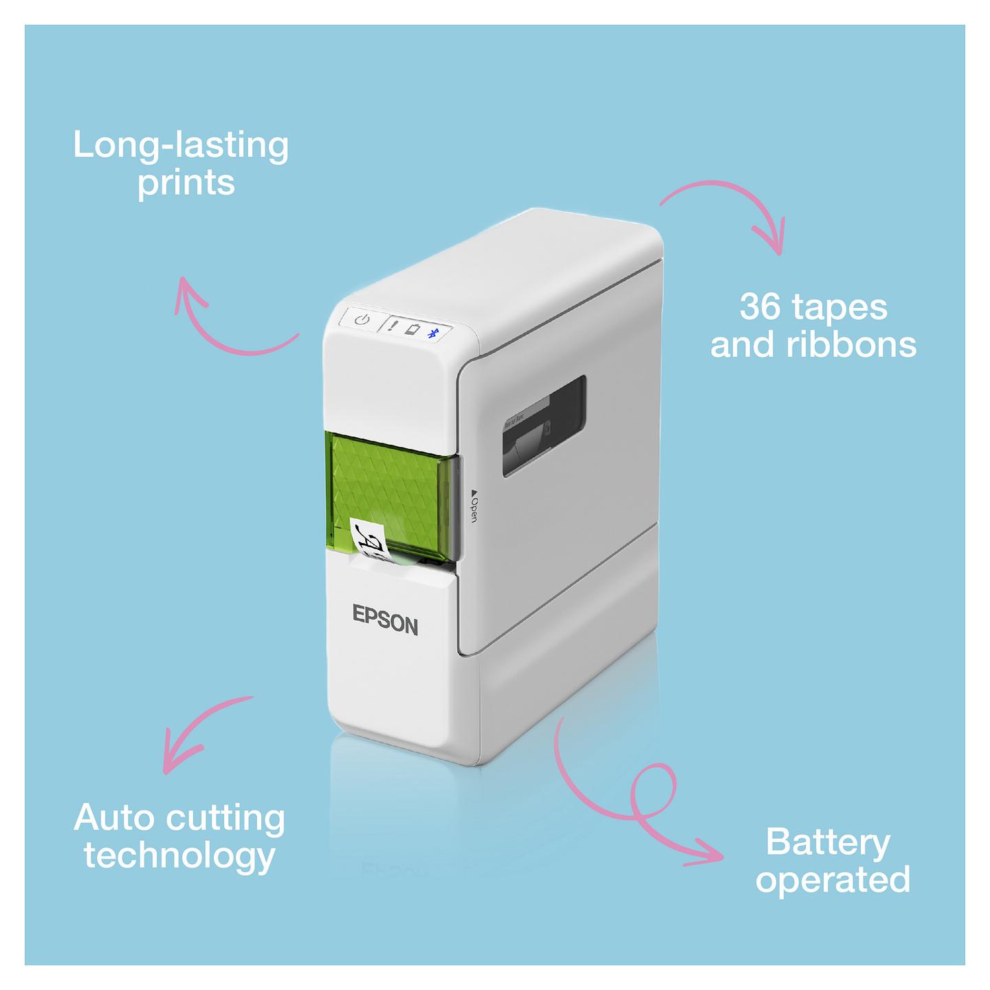 Printer Label Epson LabelWorks LW-C410, Thermal Transfer, 180DPI, 9mm/s, Bluetooth, Auto Cutter - Bardhë - 9