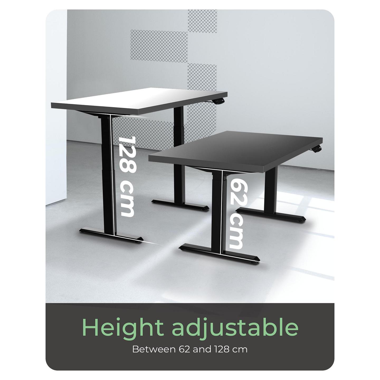 Kornizë për Tavolinë ICY BOX IB-EW206B-T, Elektrike, 2 Motorë, 125kg, 62–128cm, 100–165cm - Zezë - 5