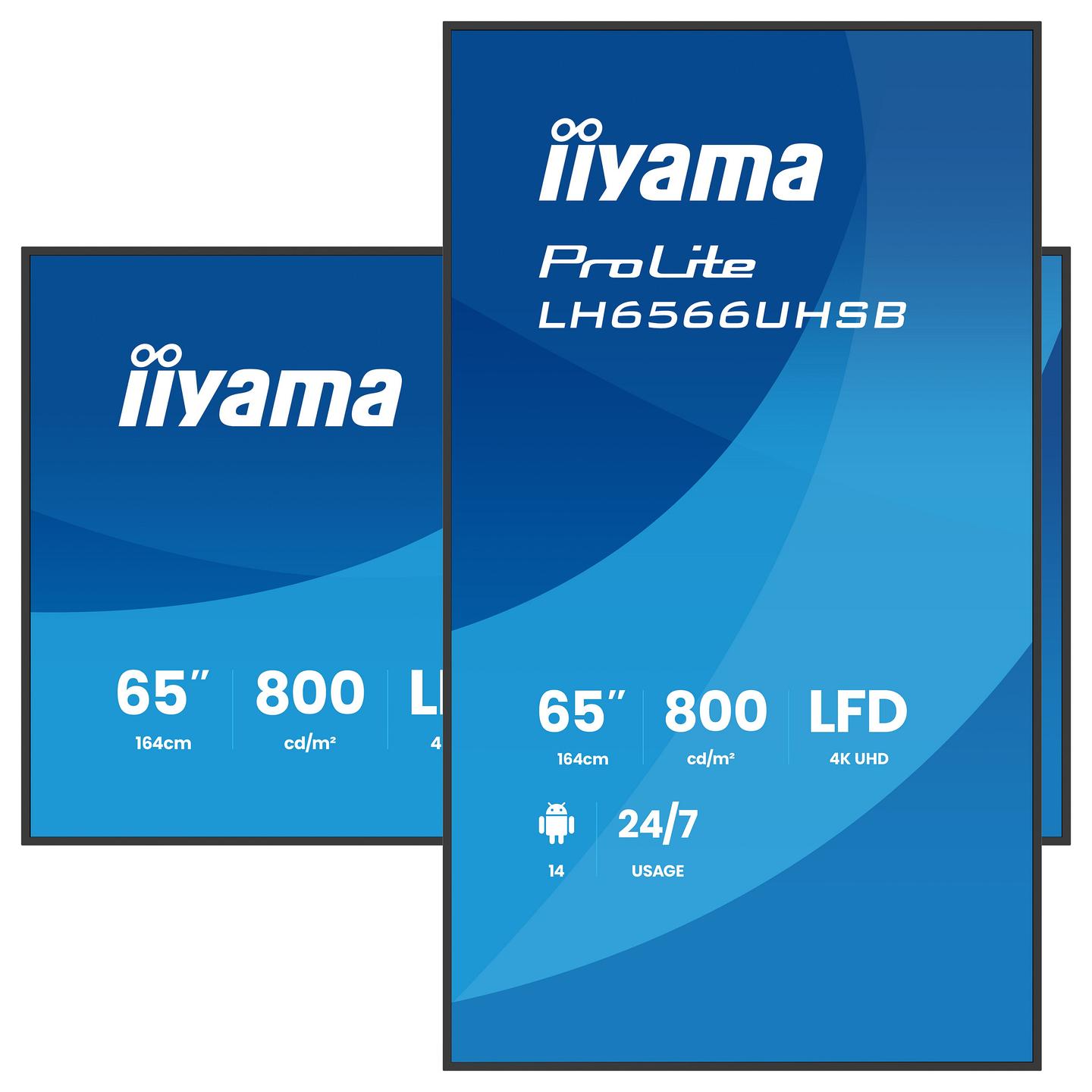 Digital Signage iiyama ProLite LH6566UHSB-B1AG, 65", 4K UHD, VA, Wi-Fi, 2xHDMI, DisplayPort, USB - Zezë - 5
