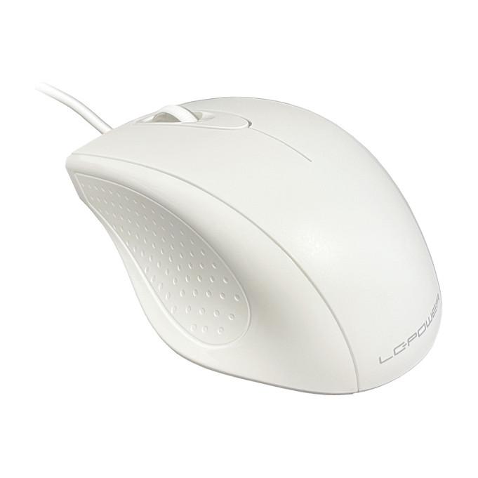 Maus me kabllo LC-Power, USB, 800 DPI, 3 Butona – Bardhë - 2