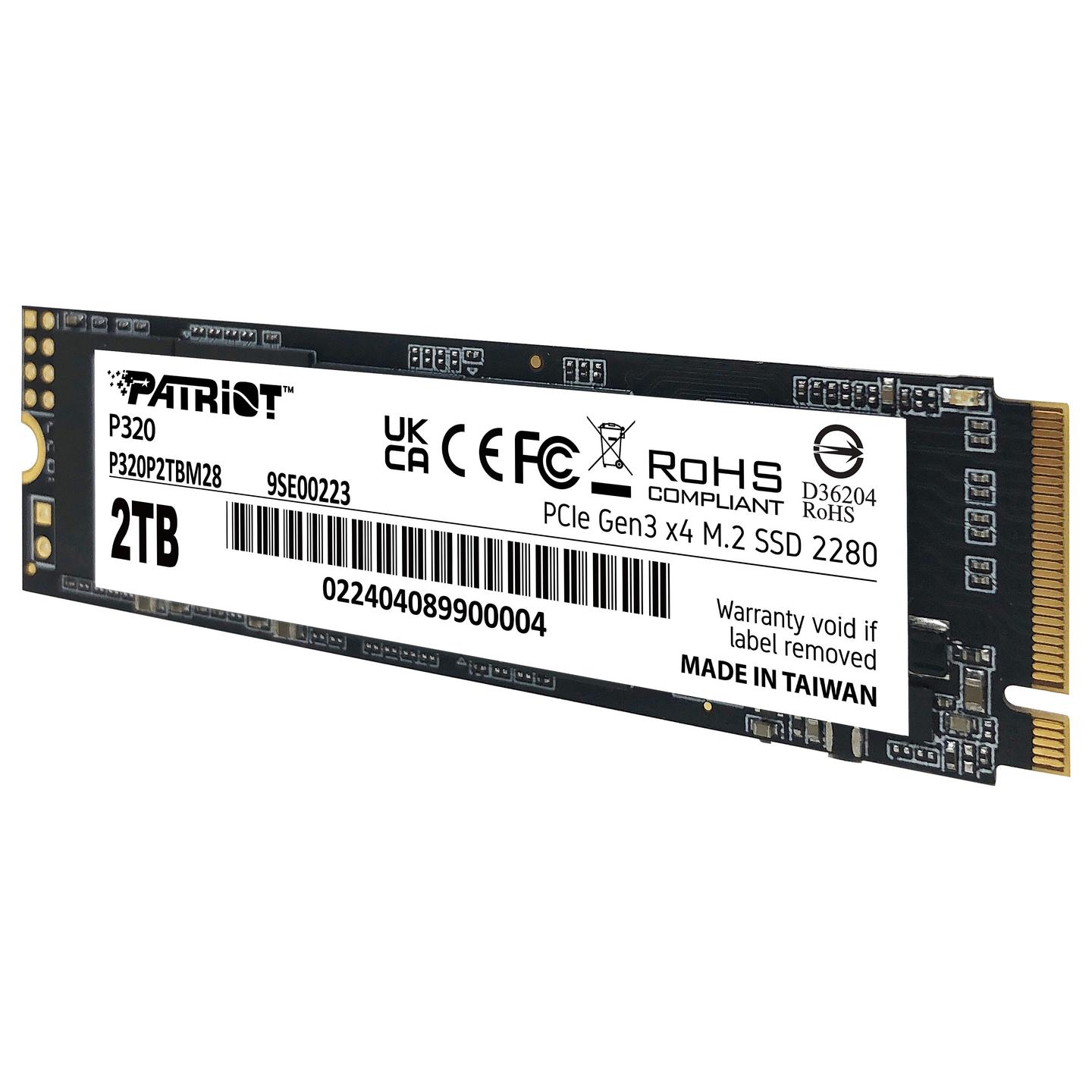 SSD e Brendshme Patriot Memory P320, 2TB, M.2 2280, PCIe 3.0 x4, NVMe 1.3, 3000MB/s Read, 2200MB/s Write - 4