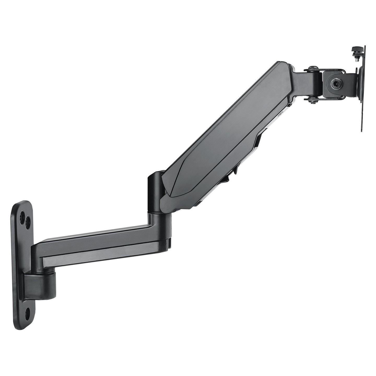 Mbajtëse Muri për Monitor Manhattan 461610 / 1 Monitor / 17"-32" / 8kg / Gas Spring / Tilt ±35° / Swivel ±90° - Zezë - 4