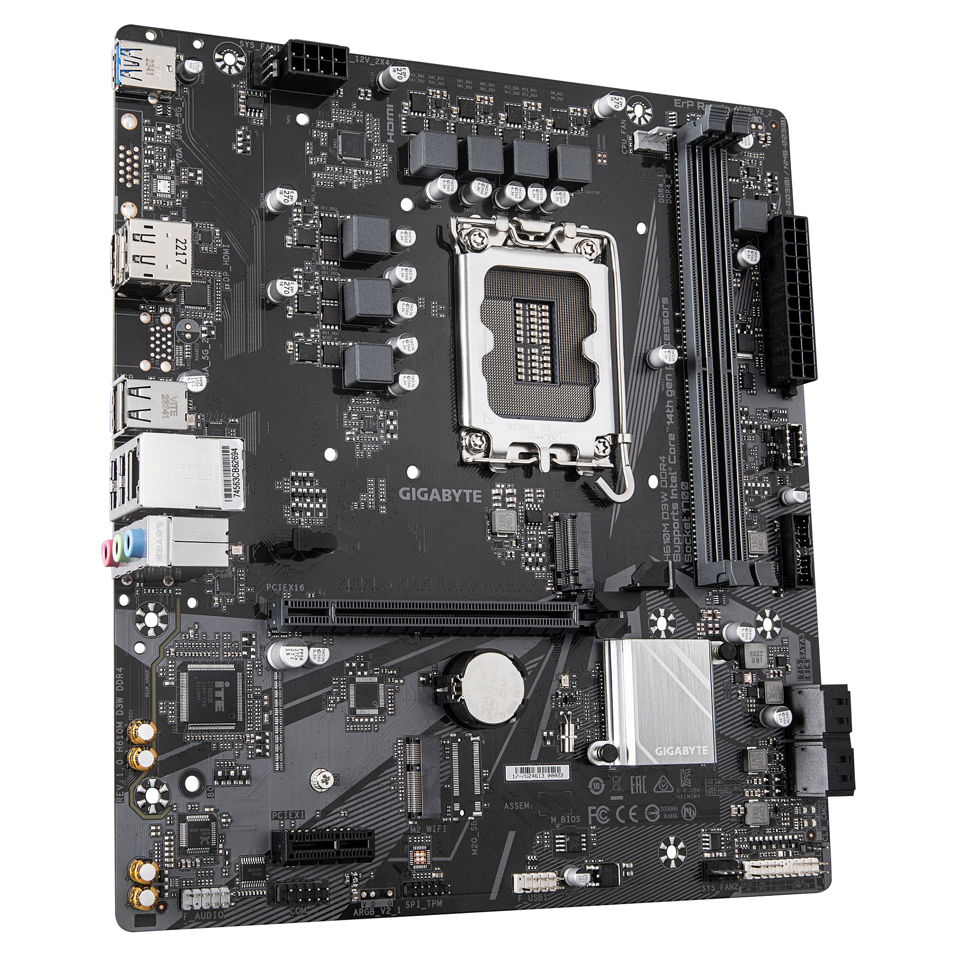 Pllakë Amë GIGABYTE H610M D3W DDR4 / Intel LGA1700 / H610 / DDR4 / Micro ATX / M.2 / SATA III / Gigabit LAN - 3
