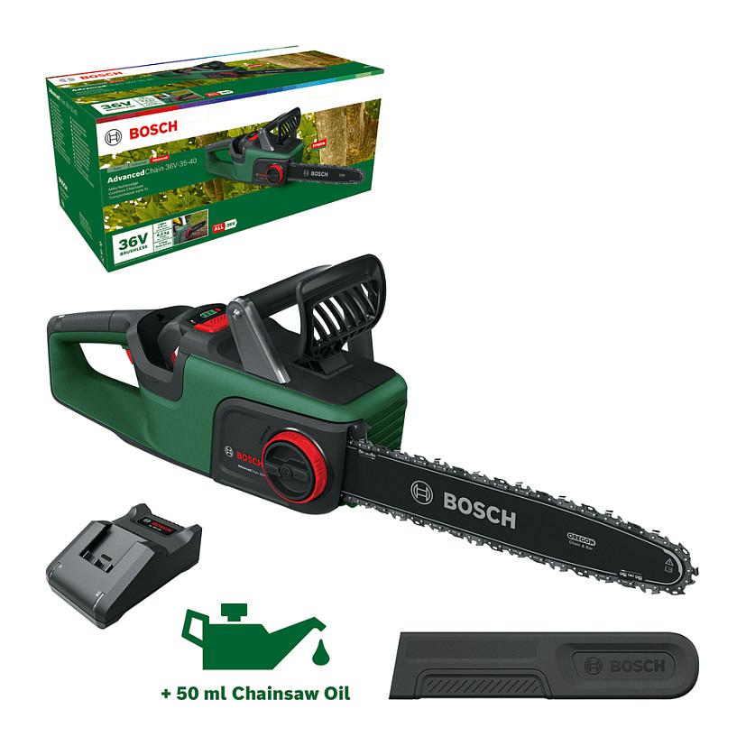 Sharrë me Zinxhir me Bateri Bosch AdvancedChain 36V-35-40, 36V, Shpatë 350mm, 14m/s, 1 Bateri 2.0Ah - Gjelbër/Zezë - 3