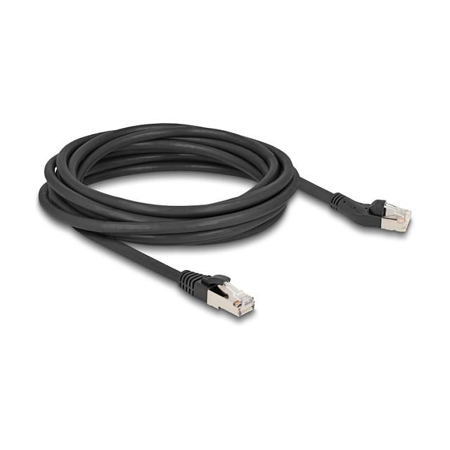 Kabllo për Rrjet DeLOCK 80755, RJ45 Mashkull 45° majtas në RJ45 Mashkull, Cat.8.1, S/FTP, 5 m - Zezë