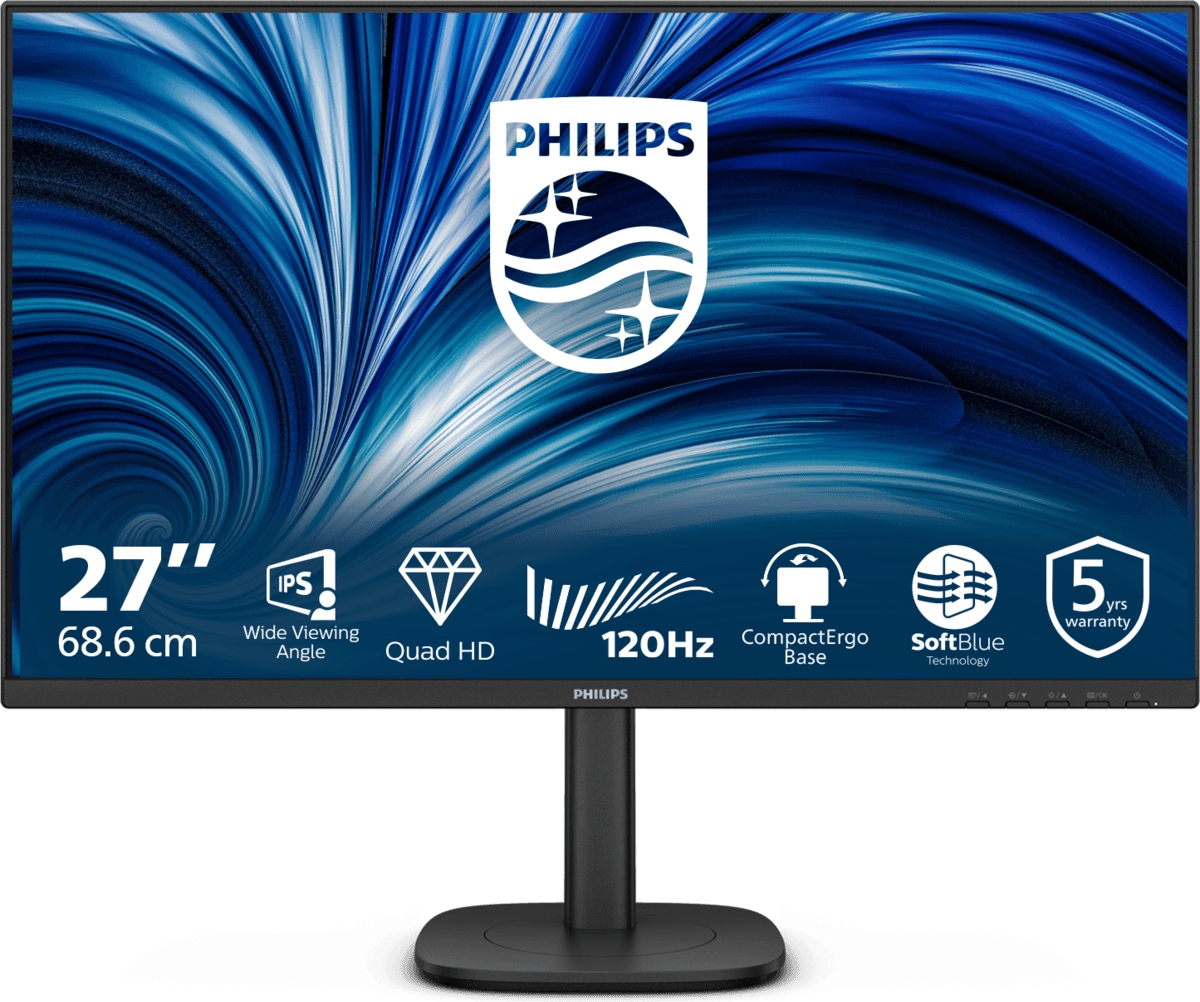 Monitor Philips 27B2N3500J/00, 27", WQHD IPS, 120Hz, 4ms, HDMI + DP + USB - Zezë