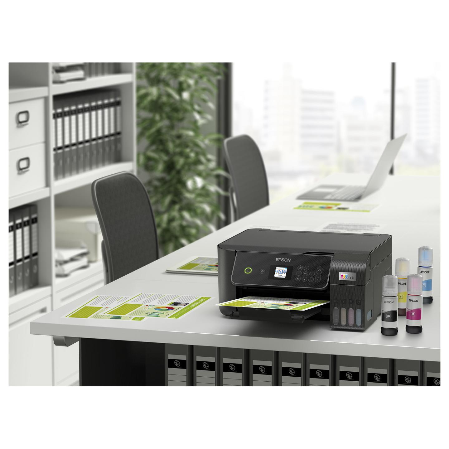 Printer Multifunksional Epson EcoTank ET-2871, Inkjet me Ngjyra, A4, 33ppm, 5760x1440DPI, Wi-Fi, USB 2.0 - Zezë - 8