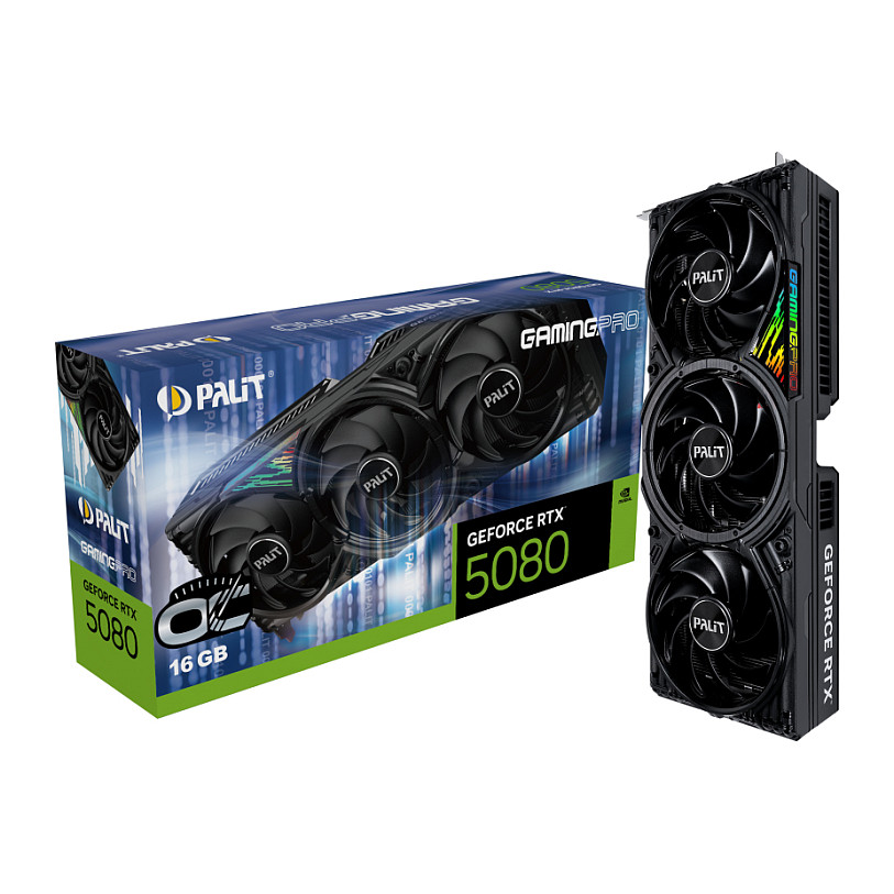 Kartelë Grafike NVIDIA GeForce RTX 5080 / 16GB GDDR7 / 256-bit / Palit GamingPro OC - 3