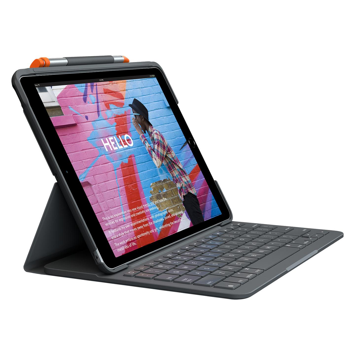 Mbështjellës me Tastierë Logitech Slim Folio / Bluetooth LE / iPad 7th, 8th & 9th Gen - Grafit - 3