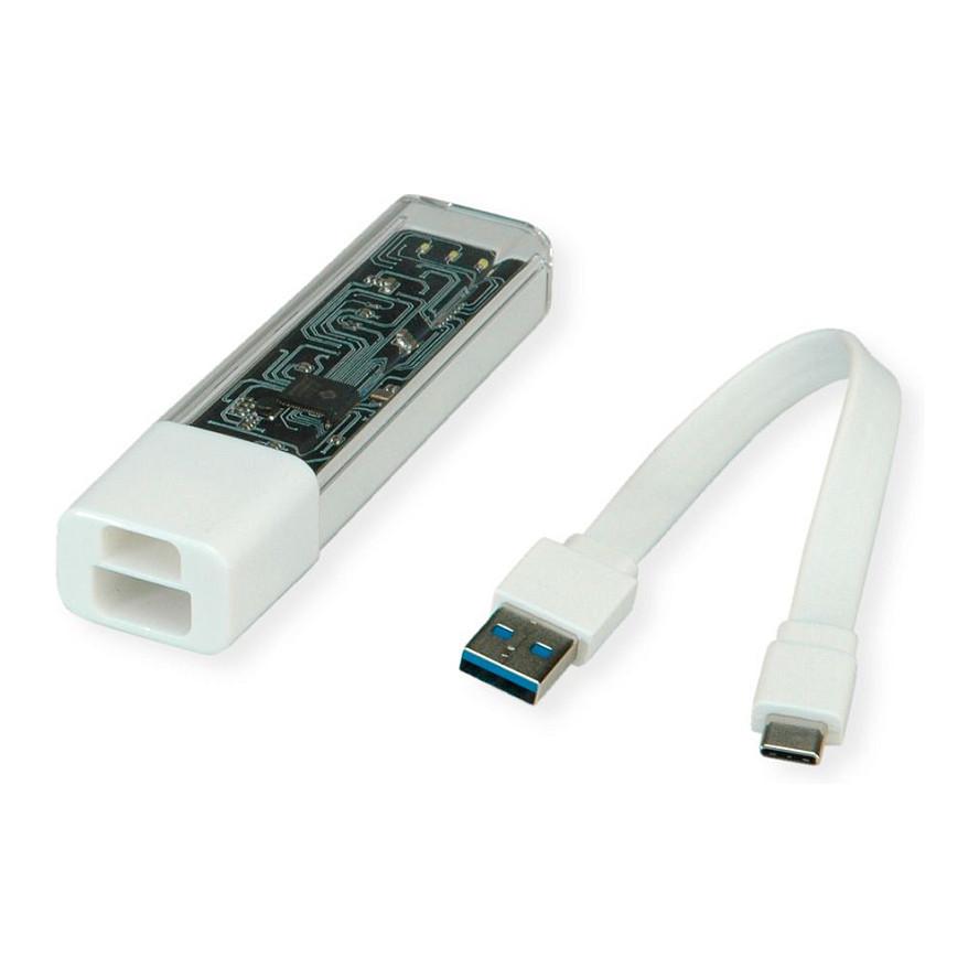 Kabllo USB ROLINE 14.02.5062 interface hub / 0.12 m – Bardhë - 3