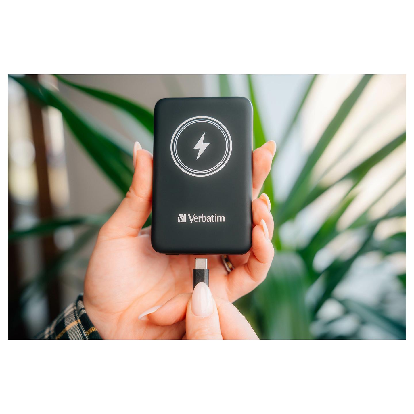 Power Bank Magnetik Verbatim Charge 'n' Go / 10000mAh / USB-C / 20W / Wireless 15W / MagSafe / Power Delivery / Quick Charge 3.0 – Zezë - 6