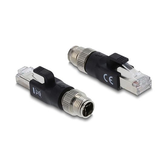 Adapter Rrjeti DeLOCK 90833, M12 D-Koduar 4-Pin Femër në RJ-45 Femër