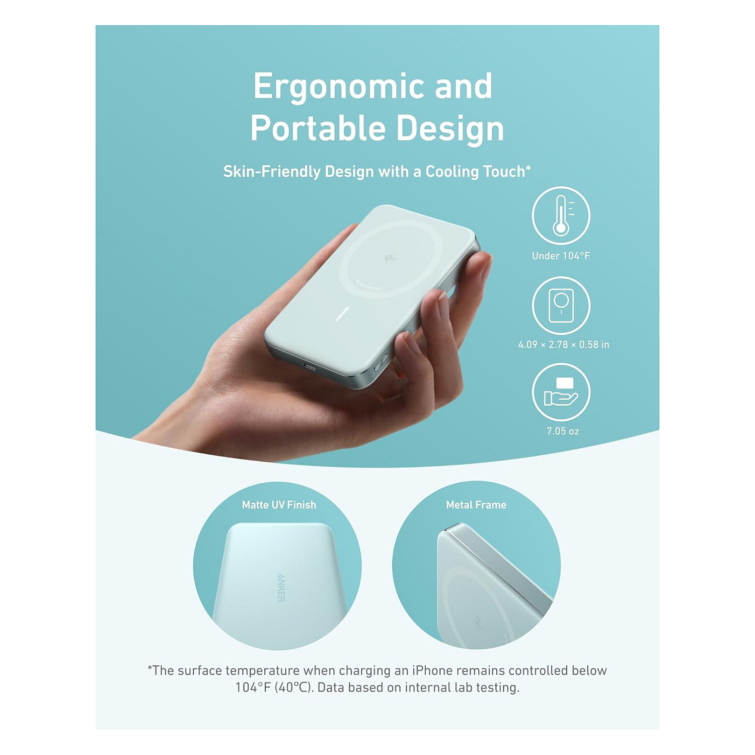 Powerbank Anker MagGo A1664 / 10000mAh / 15W - Gjelbër - 3