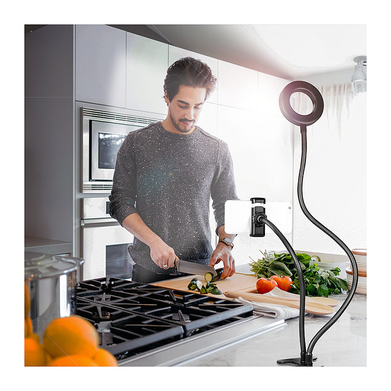 Dritë e Mençur LogiLink AA0150 / LED / 3 Modalitete Ndriçimi / Mbajtëse Smartphone / USB / 10W – Zezë - 6
