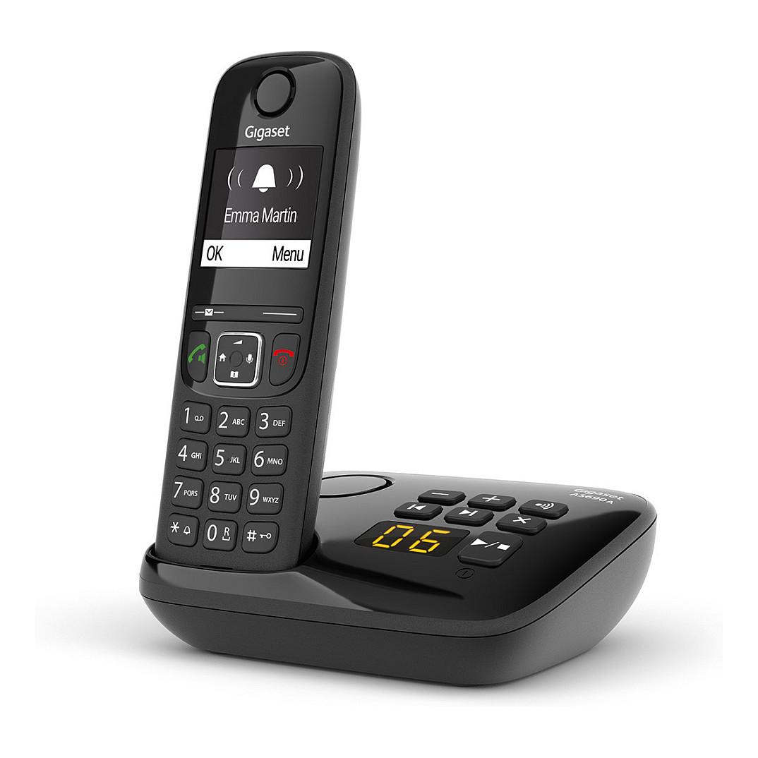 Telefon i Thjeshtë Gigaset AS690A, DECT/GAP, Ekran 2" Monokrom, Hands-Free - Zezë - 5
