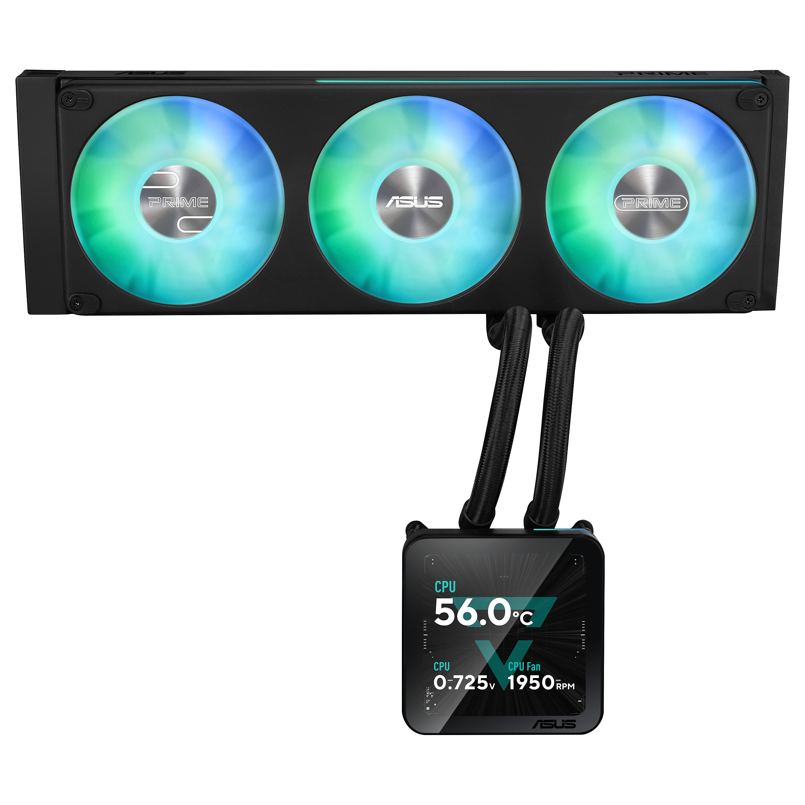 Ftohës për Procesor ASUS Prime SLC II 360 ARGB LCD / AIO / 360mm / 3×120mm PWM Fan / ARGB / 3.95" IPS LCD / AM4/AM5 / LGA1700/1851 – Zezë - 8