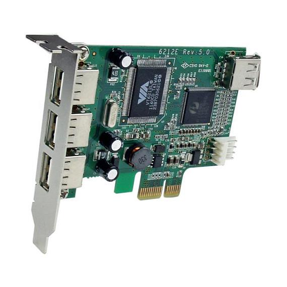 Kartë Zgjerimi StarTech.com PEXUSB4DP, PCI Express x1, 4x USB-A 2.0, 480Mbps, 3x të Jashtme + 1x të Brendshme, Low Profile + Full Height - 2