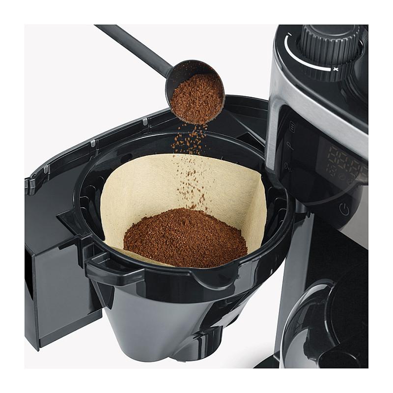 Aparat për Kafe me Filtër Severin KA 4814, 1000 W, Mulli i Integruar, 1.25 L, Kanë Termike – Argjend/Zezë - 2