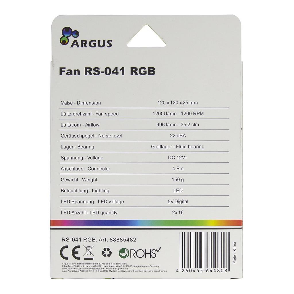 Ftohës për Kasë Inter-Tech Argus RS-041 LED, RGB - Zezë - 5
