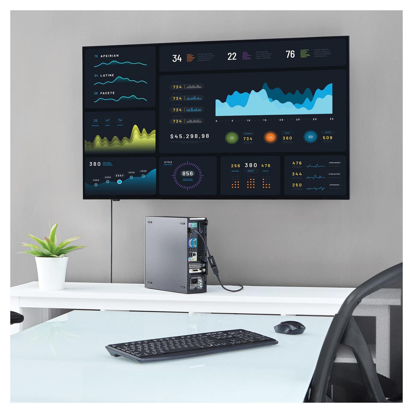 Kabllo DisplayPort StarTech.com DP2HD4KS / DisplayPort në HDMI / 0.15m / DisplayPort 1.2 / HDMI 1.4 / 4K 30Hz - Zezë - 5