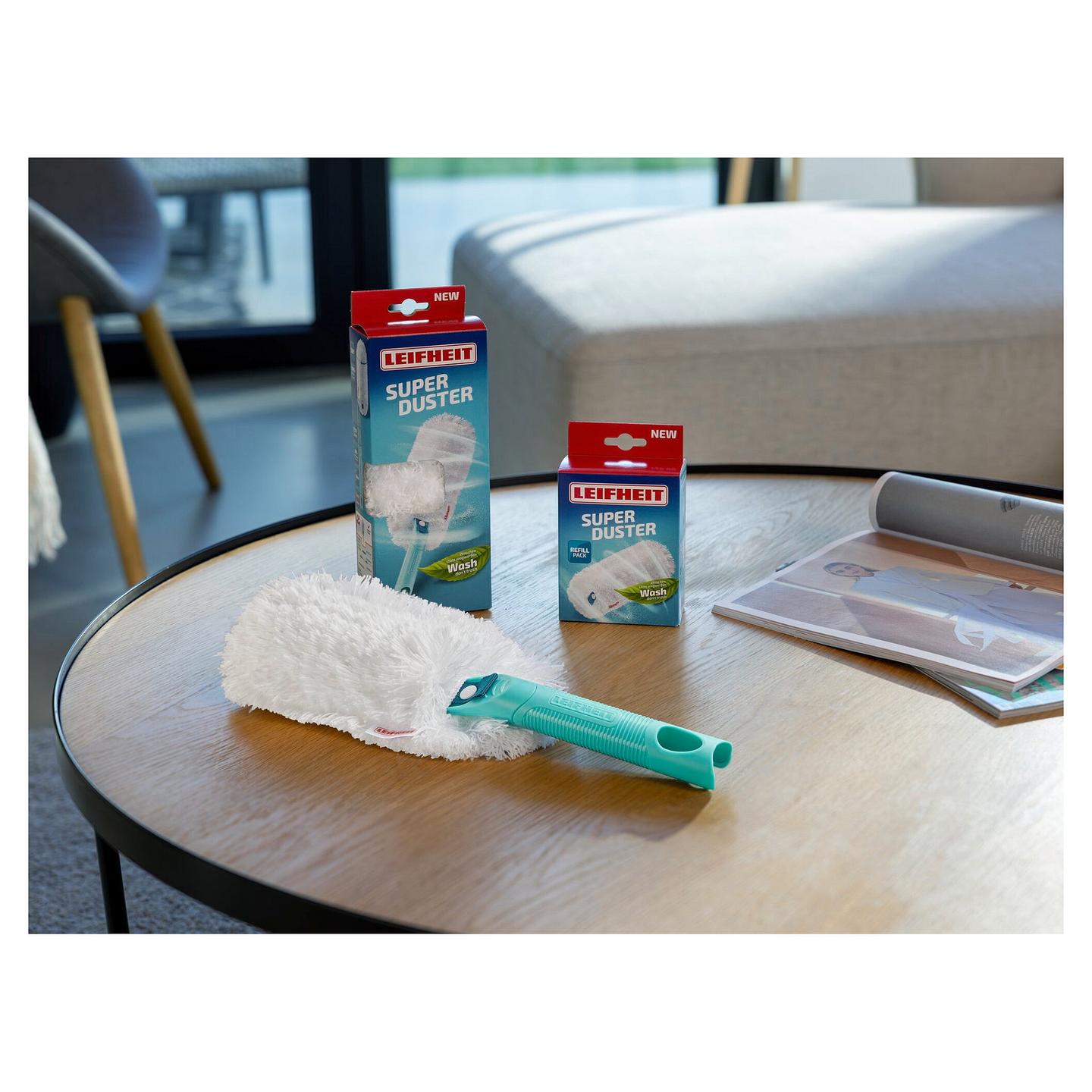 Fshesë Dore LEIFHEIT SUPERDUSTER / Mikrofibër 360° / 12 cm / Click-System - Bardhë/Gjelbër - 5