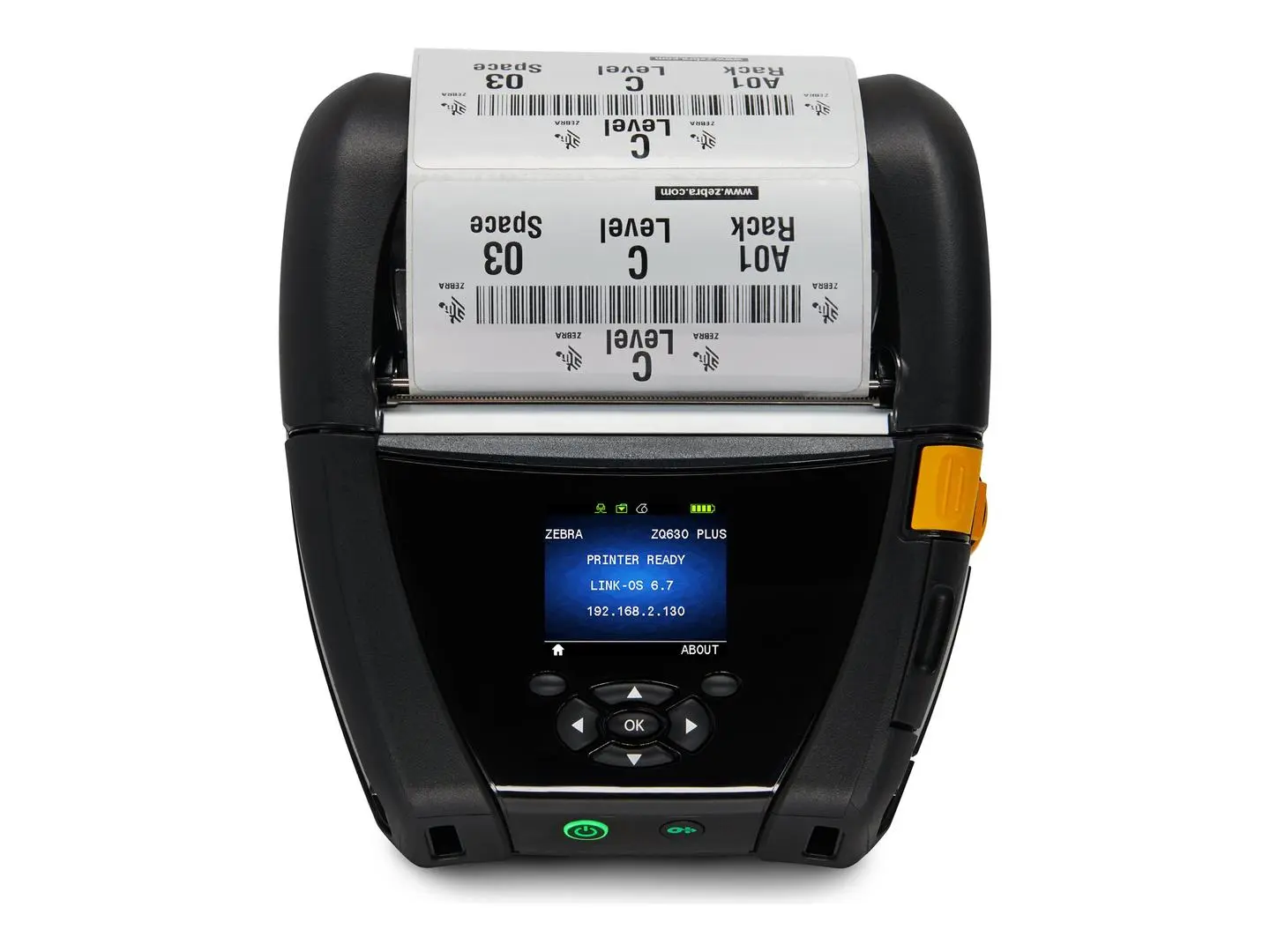 Printer Label Zebra ZQ630 (ZQ63-AUFAE14-00) / Për Etiketa / Mobile / 203 DPI / 104mm / 115 mm/sec / USB + Wi-Fi - Zezë - 3