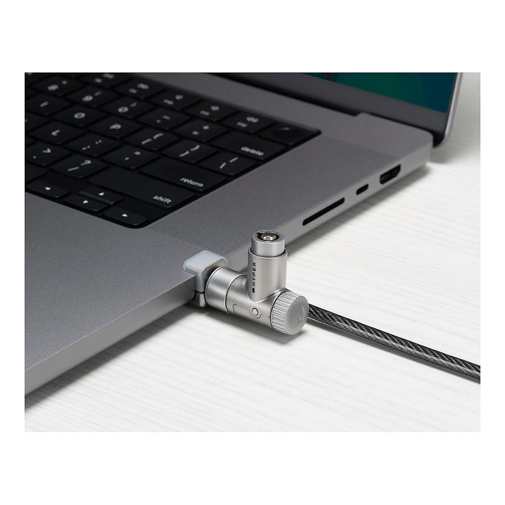 Bravë Sigurie për Laptop Targus HyperShield HS5910GL, MacBook Pro 14"/16", Kabllo 1.8m, Me Çelës - Argjend - 3