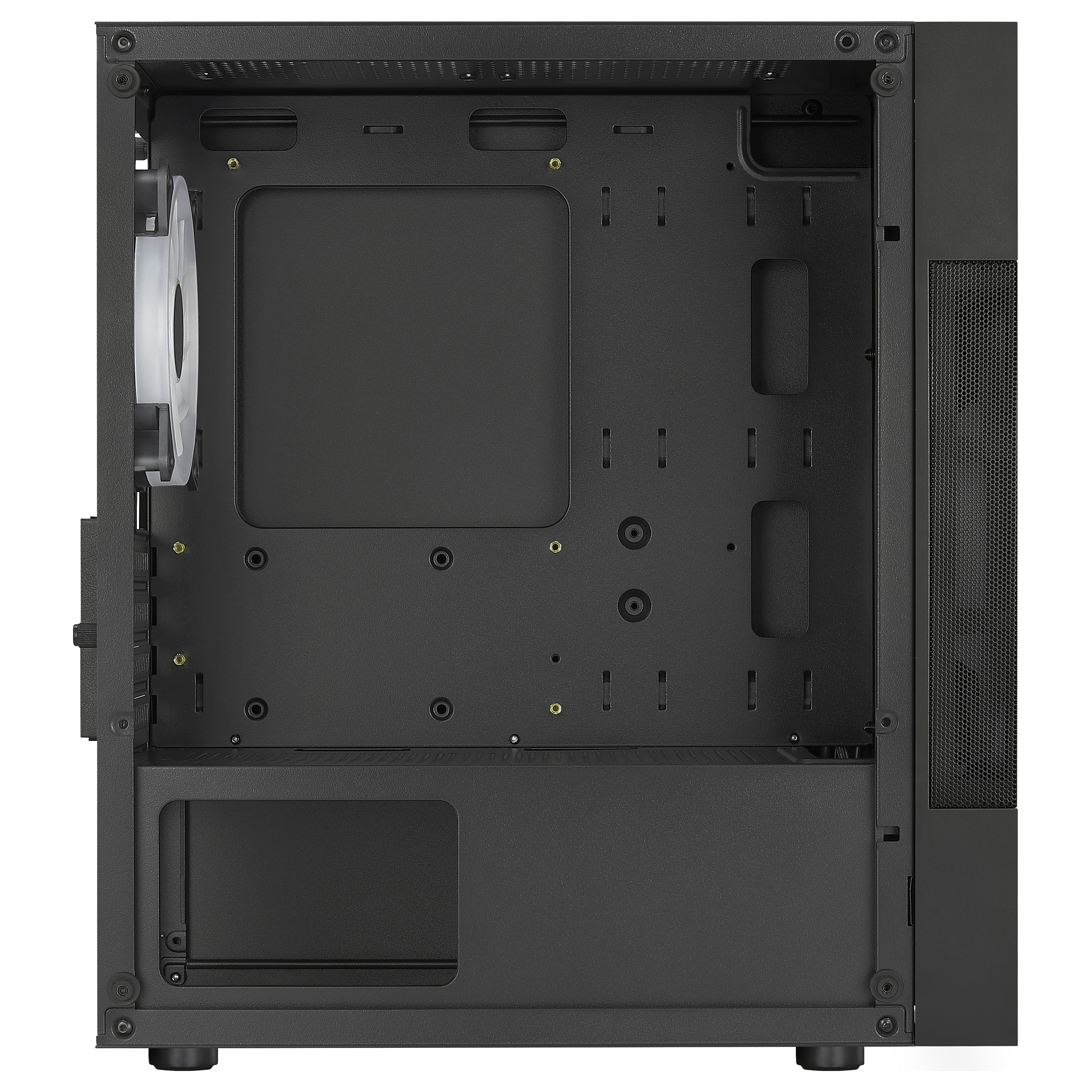 Kasë PC Aerocool Atomic Lite / Mini Tower / Micro-ATX + Mini-ITX / 1x 180mm + 1x 120mm Fan / Tempered Glass - Zezë - 14