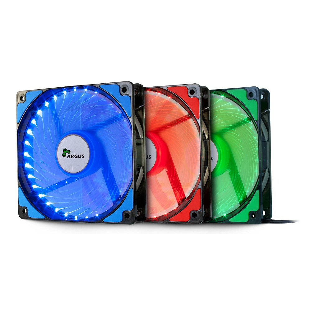 Ftohës për Kasë Inter-Tech Argus L-12025 RD / 120mm / 25mm / 1200 RPM / 59.46 m³/h / 20 dBA / 3-Pin / Molex 4-Pin – Kuqe - 2