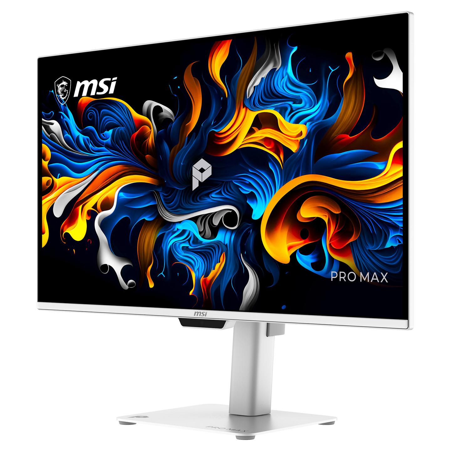 Monitor MSI PRO MAX 271UPXW12G, 26.5", 4K UHD QD-OLED, 120Hz, 0.03ms, HDR, HDMI + DisplayPort + USB-C - Bardhë - 4