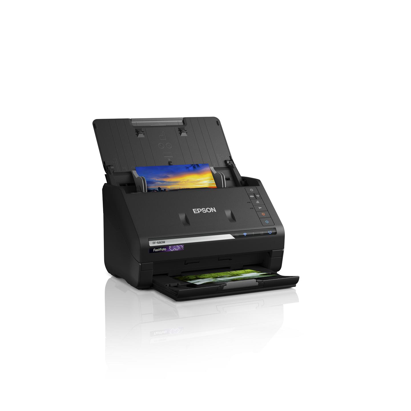 Skaner Epson FastFoto FF-680W / A4 / CIS / 600 × 600 DPI / Duplex / 45 ppm / ADF / Wi-Fi / USB 3.2 - Zezë - 2