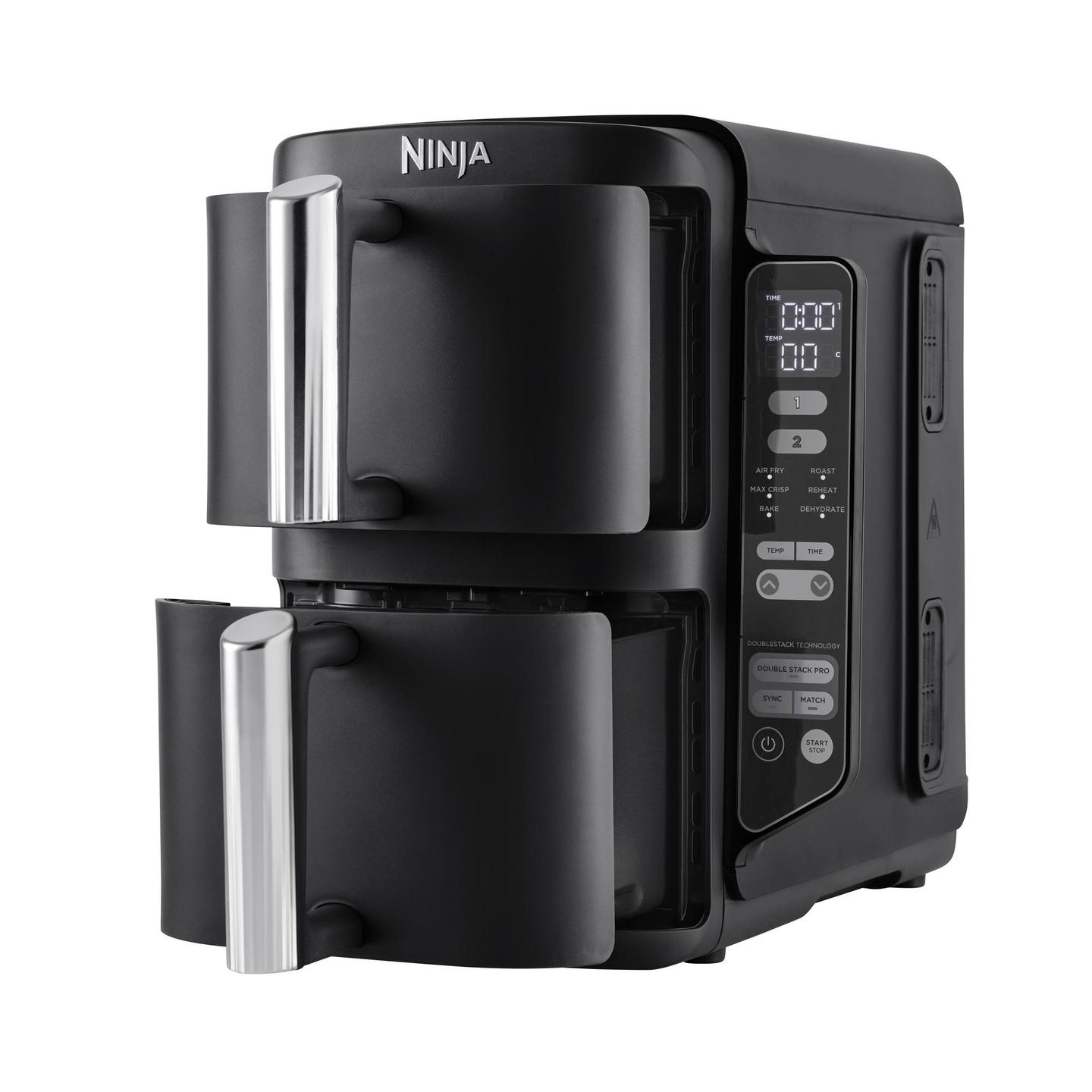 Fryer SharkNinja Ninja DoubleStack / SL300EU / 7.6L / 2470W / 6 Programe / 2 Sirtarë – Zezë - 3