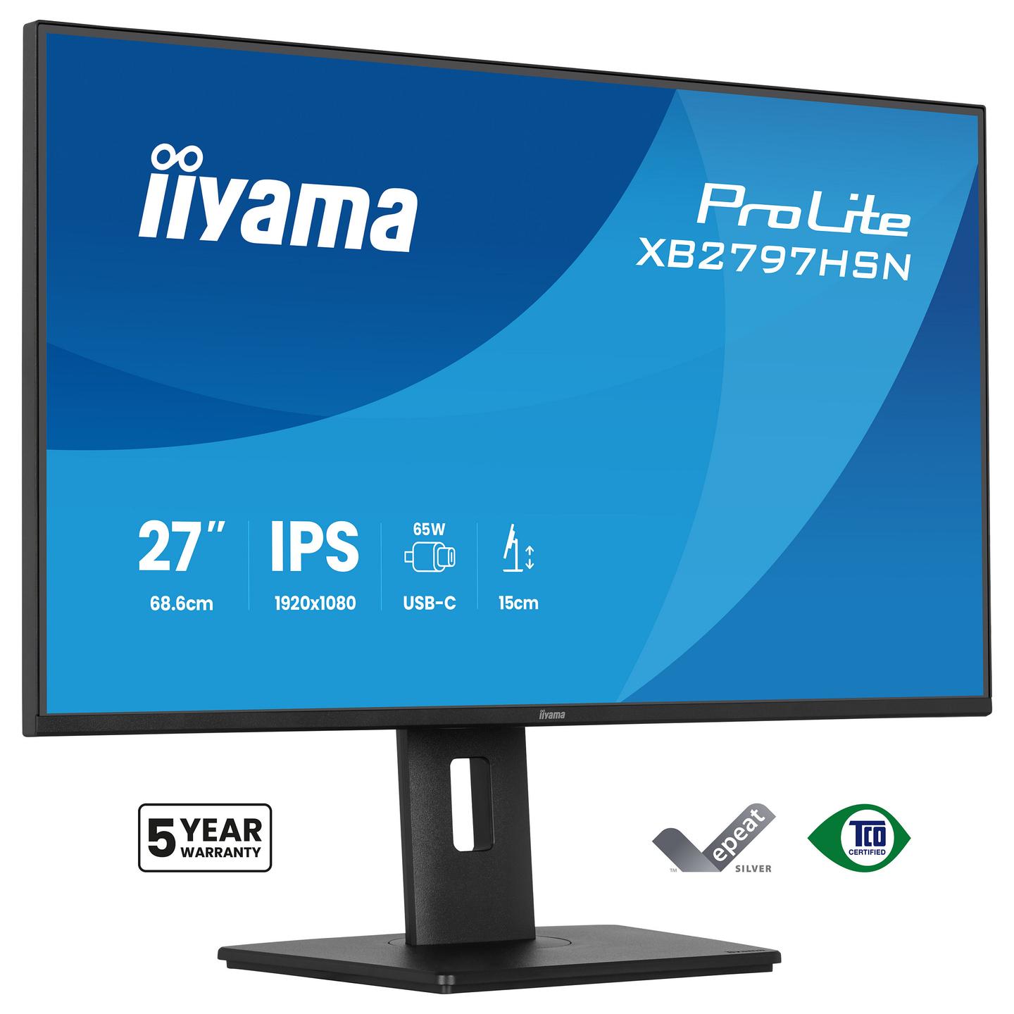 Monitor iiyama ProLite XB2797HSN-B1 / 27" / Full HD IPS / 100Hz / USB Hub 3.2 - Zezë