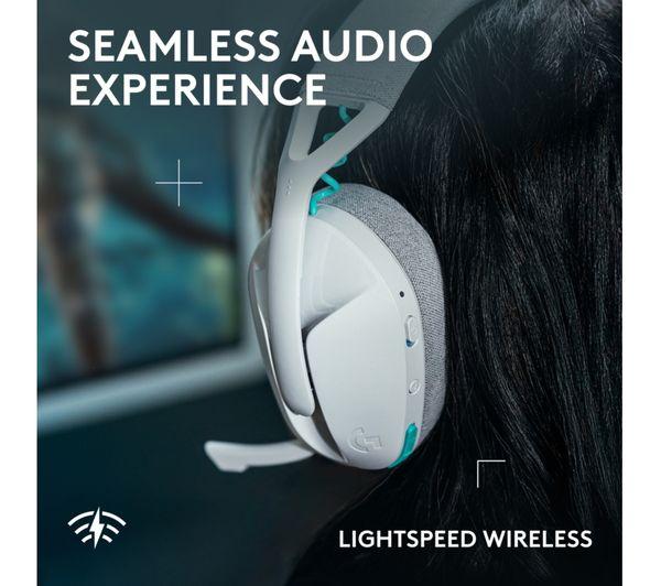 Kufje Gaming Logitech G321, LIGHTSPEED 2.4 GHz, Bluetooth 5.2, 40 mm, Flip-to-Mute – Bardhë/Gri - 2
