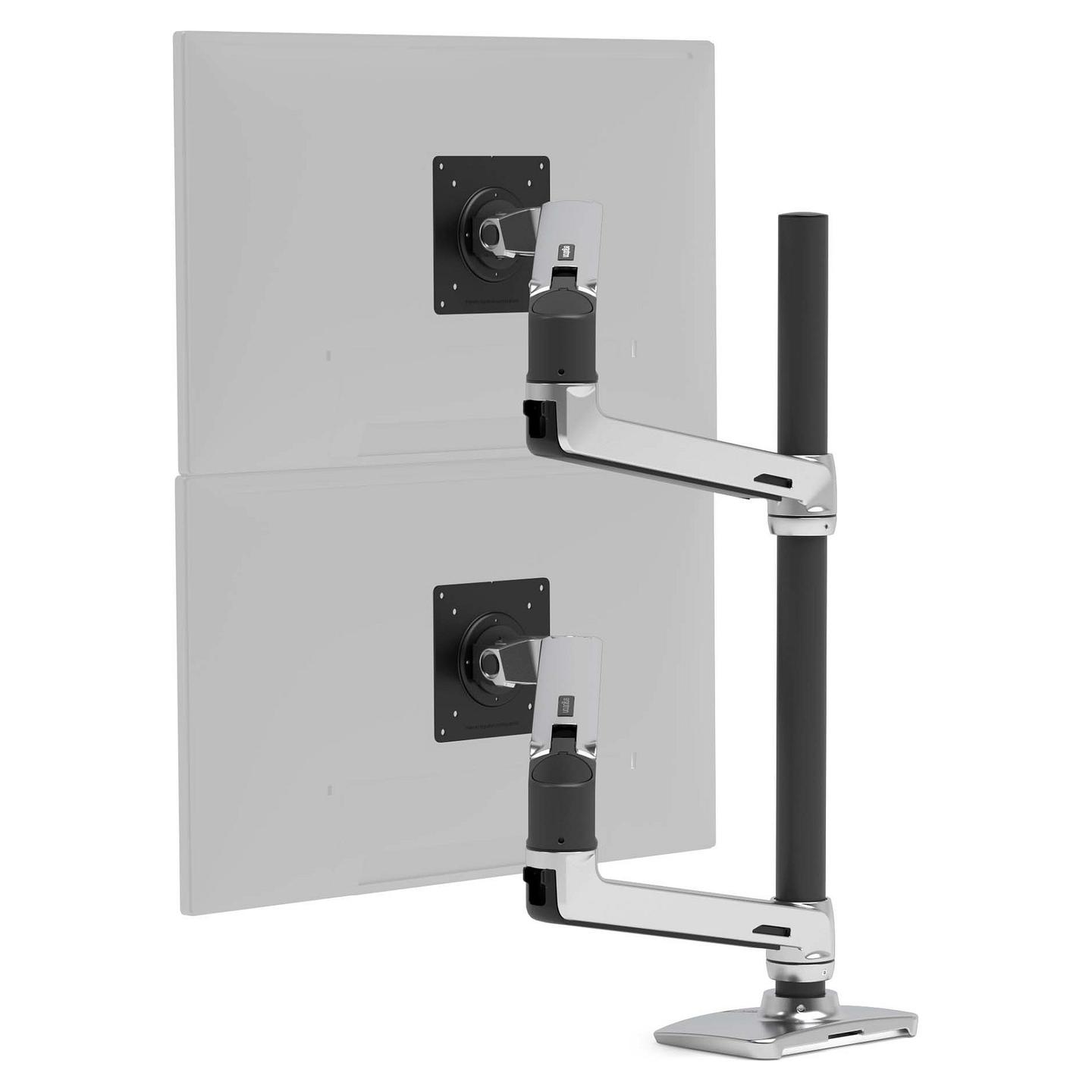 Mbajtëse për Monitor Ergotron LX Dual Stacking Arm, 2 Monitorë, deri 40", 10kg - Argjend, Zezë - 5
