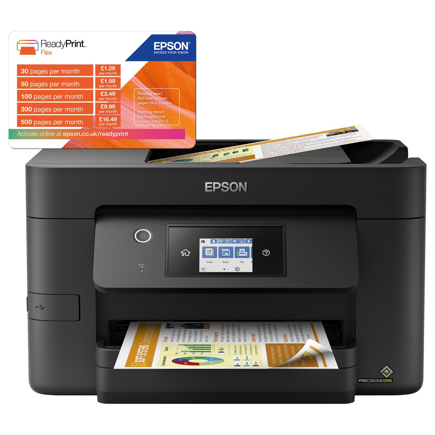 Printer Multifunksional Epson WorkForce Pro WF-3820DWF, A4, 4 në 1, Inkjet, Duplex, Wi-Fi, Ethernet, USB - Zezë - 8