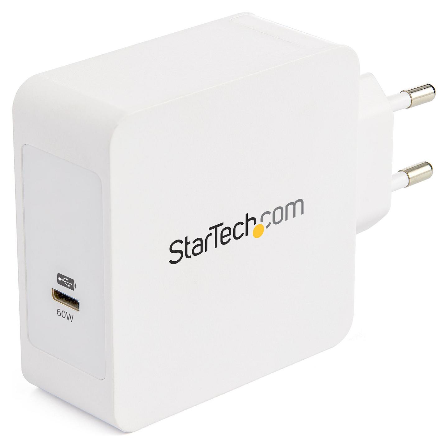 Karikues USB-C StarTech.com WCH1CEU, 60W, Power Delivery, Kabllo 2m - Bardhë - 3