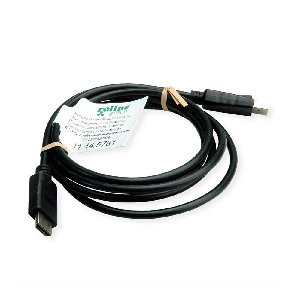 Kabllo DisplayPort ROLINE GREEN 11.44.5781 / DisplayPort 1.1 në HDMI / 2m / WUXGA 60Hz - Zezë - 5