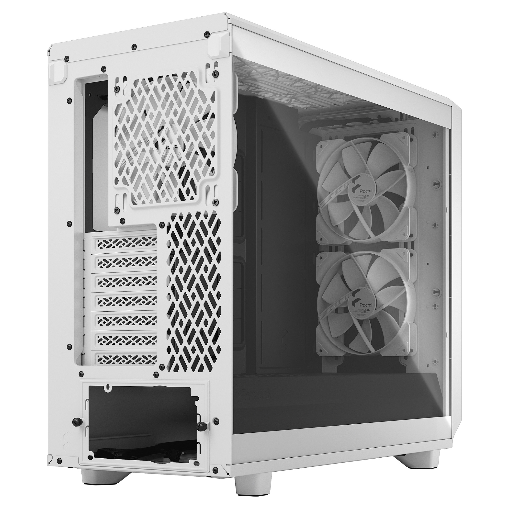Kasë PC Fractal Design Meshify 2 Lite / Midi Tower / E-ATX + ATX / 2x 140mm + 1x 140mm Fan / Tempered Glass - Bardhë - 12