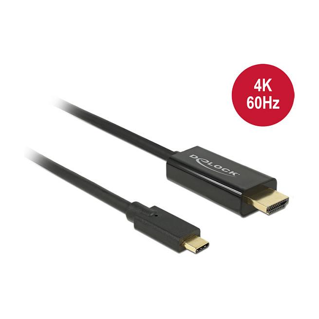 Kabllo HDMI DeLOCK 85290 / USB-C në HDMI / 1m / 4K @ 60Hz / DP Alt Mode / HDCP 2.2 - Zezë - 2