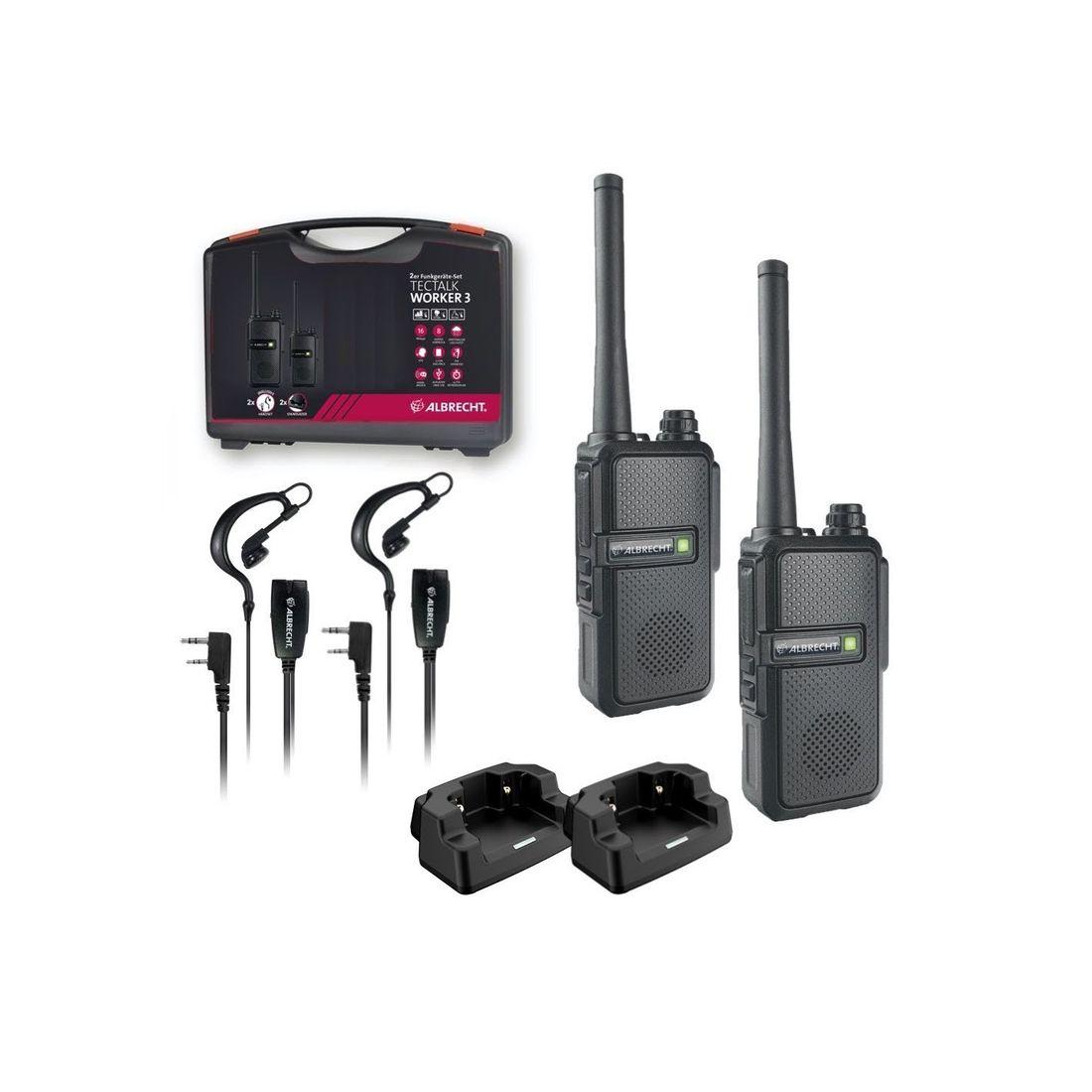 Radiolidhje PMR446 Albrecht Tectalk Worker 3 / 16 Kanale / 10 km / VOX / 2200 mAh / USB-C - Zezë - 2