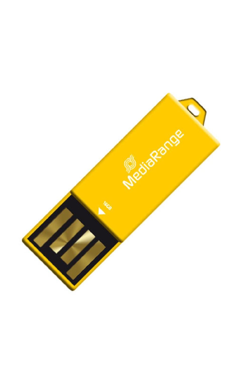 USB Flash Drive MediaRange MR976 / 16GB / USB 2.0 / 14MB/s Read 4MB/s Write - Verdhë - 2