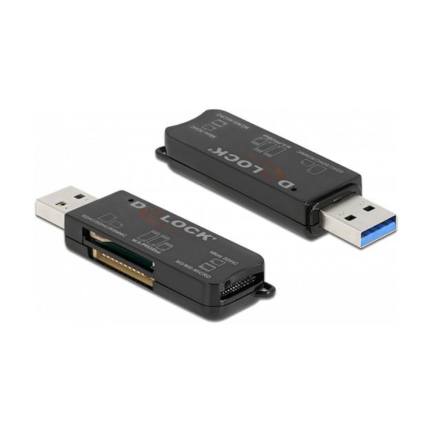Lexues Kartelash DeLOCK 91757 , SD, MMC, MS, MicroSD, M2 , USB-A , USB 3.2 Gen 1 , 5Gbps - Zezë - 3