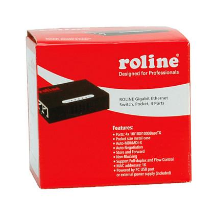 Switch ROLINE 21.14.3514, 4x Gigabit Ethernet RJ45, 8Gbps - Zezë - 3