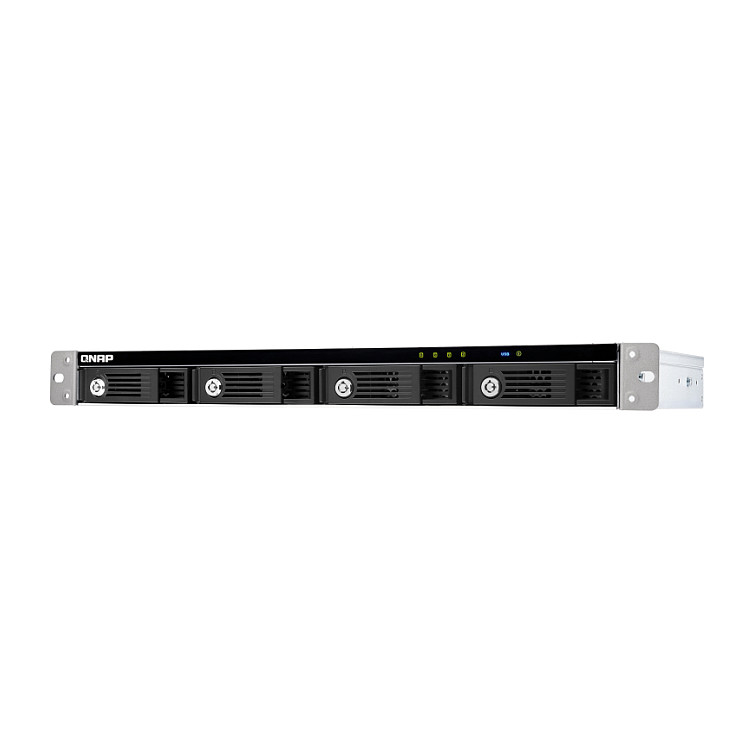 QNAP TS-433eU-4G 4-Bay 1U Short-Depth Rack NAS Server – ARM Cortex-A55, 4GB DDR4, Dual 2.5GbE