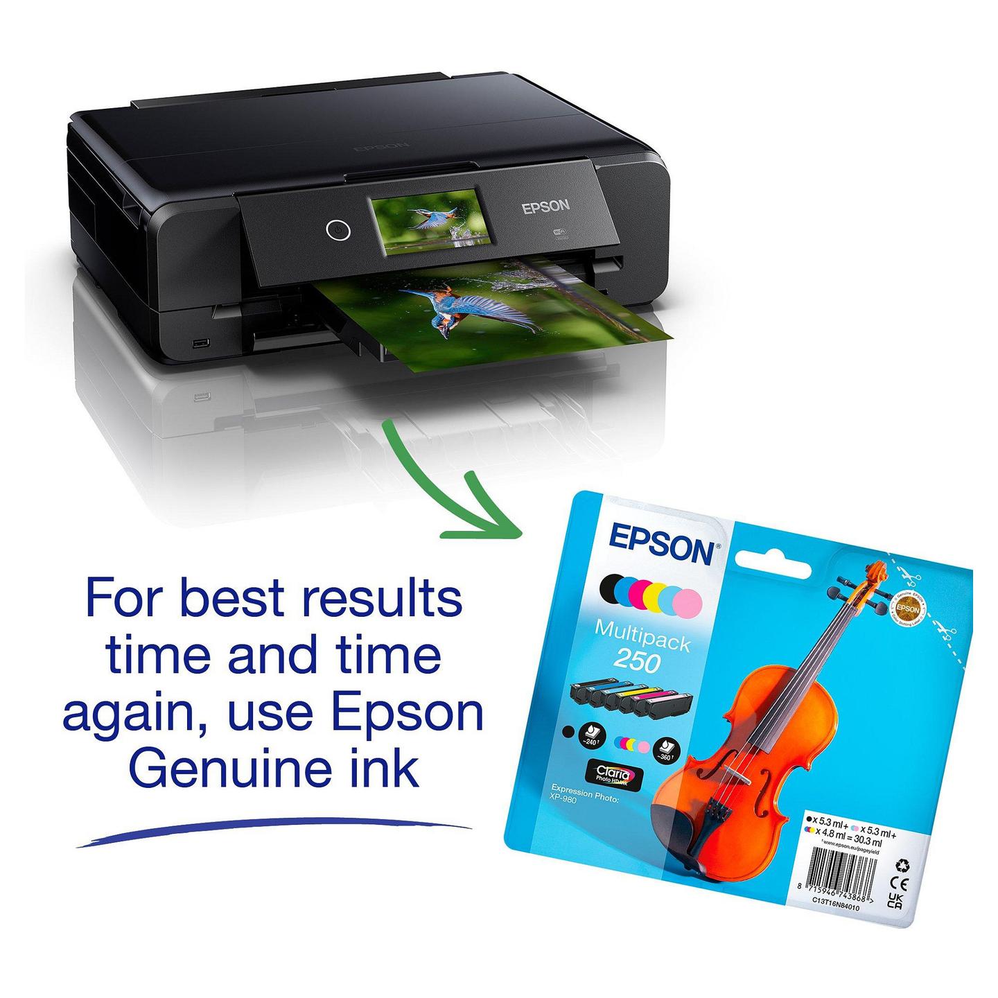 Printer Multifunksional Epson Expression Photo XP-980, A4, A3 për printim, Inkjet, Wi-Fi, Printim, Skanim, Kopjim - Zezë - 6