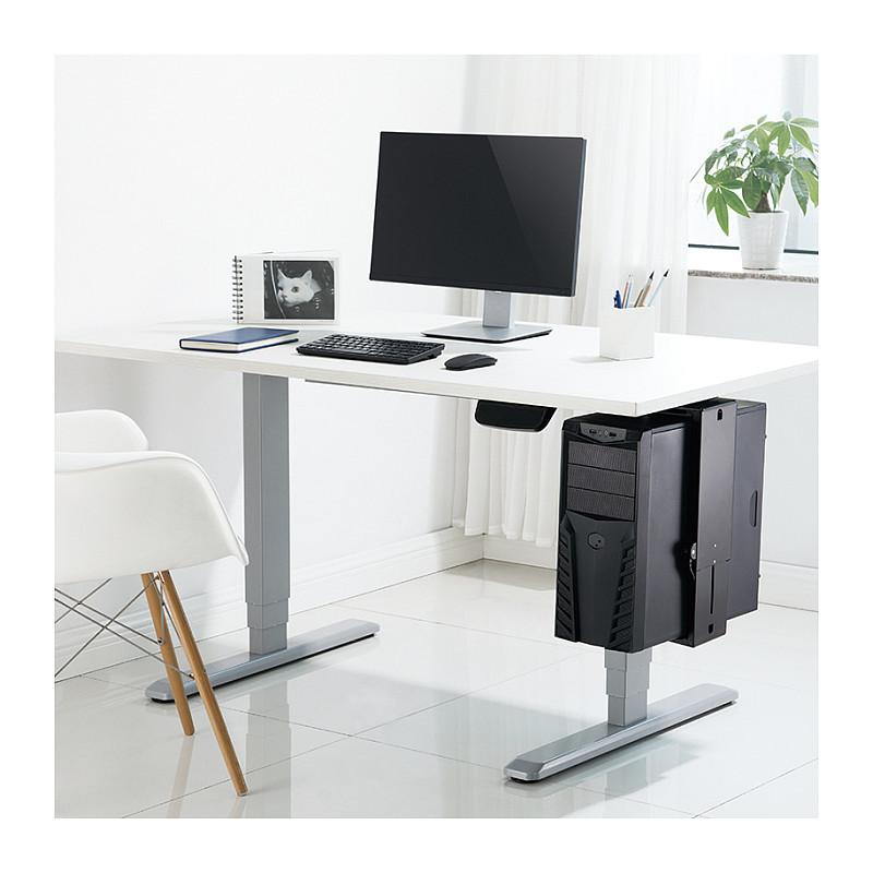 Mbajtëse për CPU LogiLink EO0030 , e rregullueshme , nën tavolinë , Easy-Locking , rrotullim 360° , deri 10kg , 300–510mm , 88–203mm - Zezë - 6