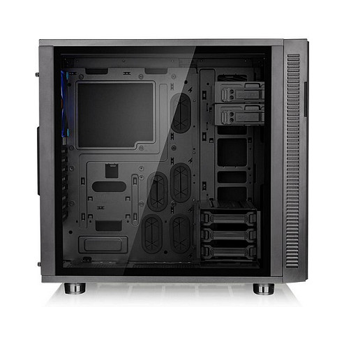 Kasë PC Thermaltake Suppressor F31 Tempered Glass Edition / Mid Tower / ATX / 1x 140mm Front + 1x 140mm Rear Fan / Tempered Glass / Sound-Damping / 360mm Radiator - Zezë - 7