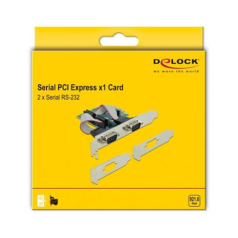 Karta të Rrjetit Delock 90007, PCI Express x1, 2 x RS-232 DB9, WCH CH382L, 921.6Kbps - Gjelbër - 5